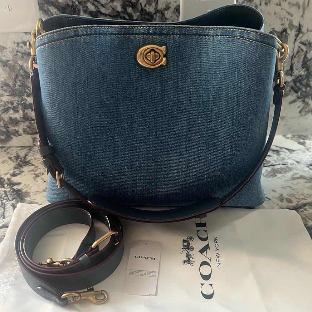 Coach Willow denim shoulder bag